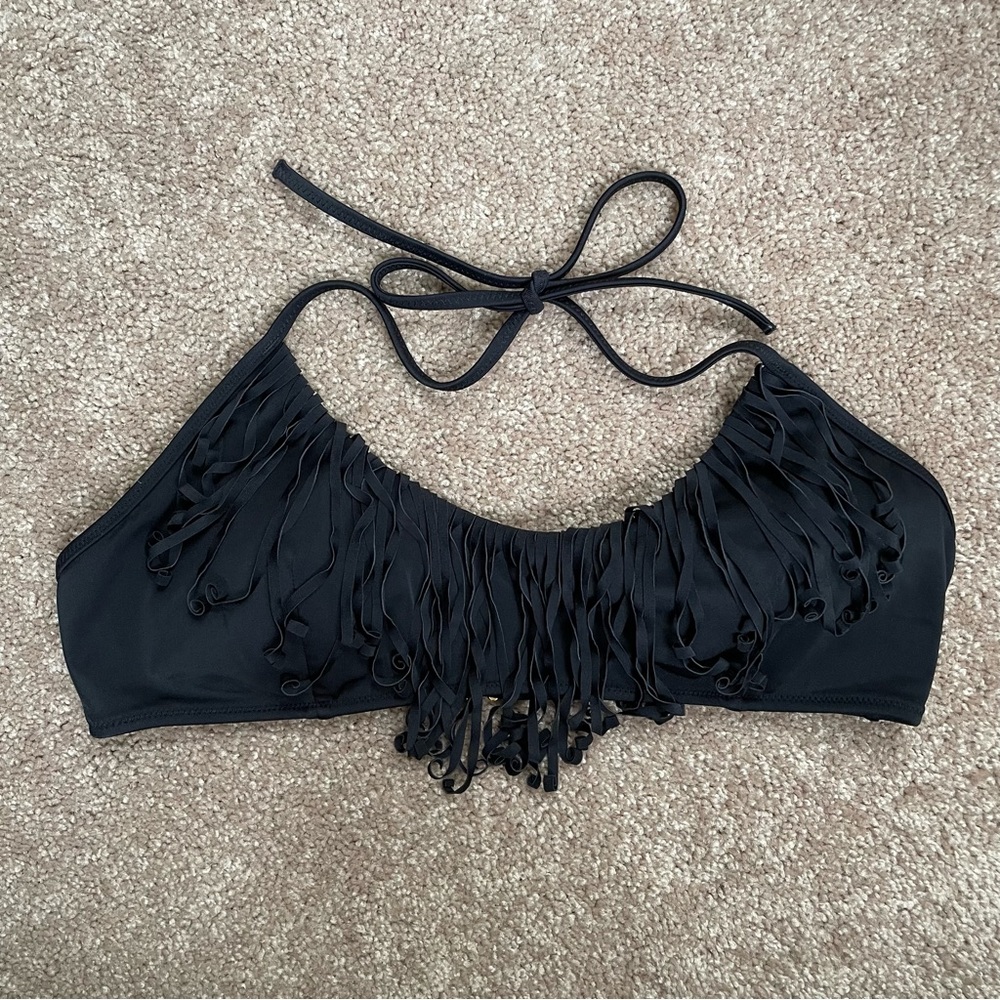 Victoria’s Secret Black Fringe Bikini Top